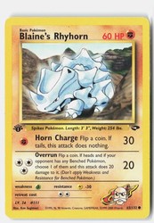 Blaine's Rhyhorn 65/132 Gym Challenge 1st Edition