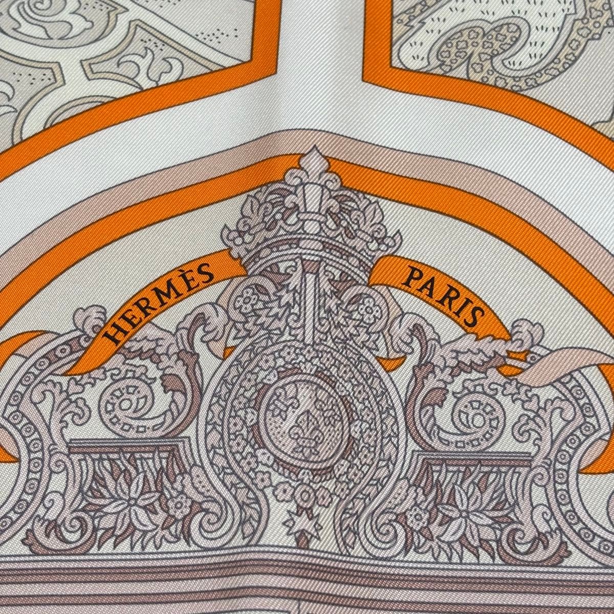 Hermes Scarf Stole Flanerie a Versailles Orange Pierre Marie Silk