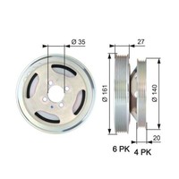 Riemenscheibe Kurbelwelle Gates TVD1075 Drivealign™ FüR Fiat Chevrolet