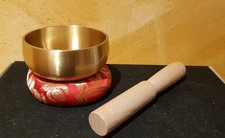Tibetische Klangschale mit Kissen & Klöppel, Meditation, Achtsamkeit, Yoga