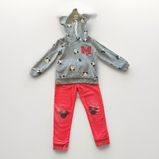 Disney Mickey Mouse Gray Red Hoodie and Pants Outfit Set Size 4 Boys Unisex CUTE