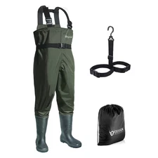 Chest Waders with Boots for Men & Women, Nylon/PVC Lightweight Fishing Wader ...