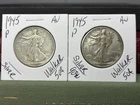 1945 Xs 2 Walking Liberty Half Dollar 50C Silver Coins AU 90% Silver Nice Coin