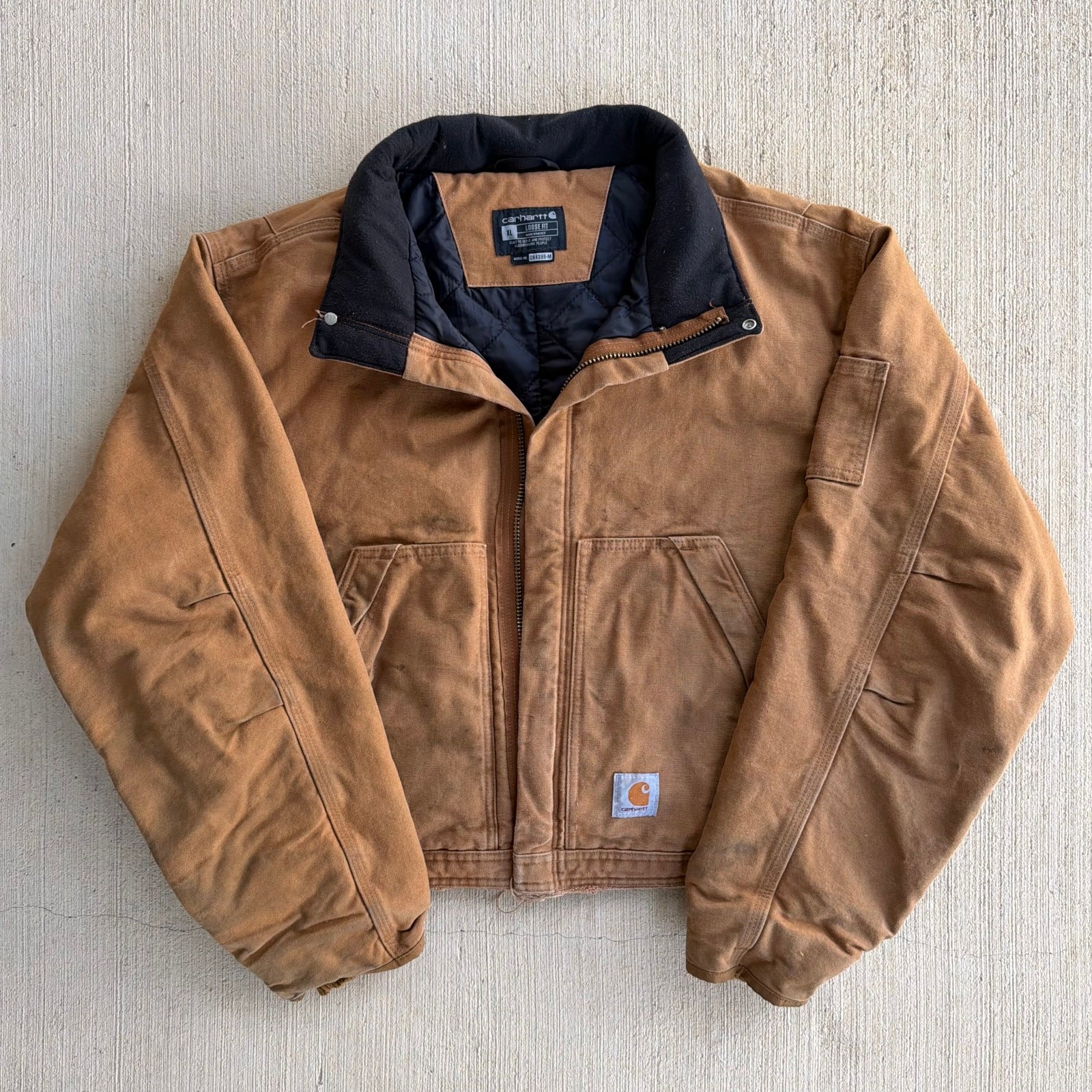 Carhartt brown cropped Detroit style work wear jacket