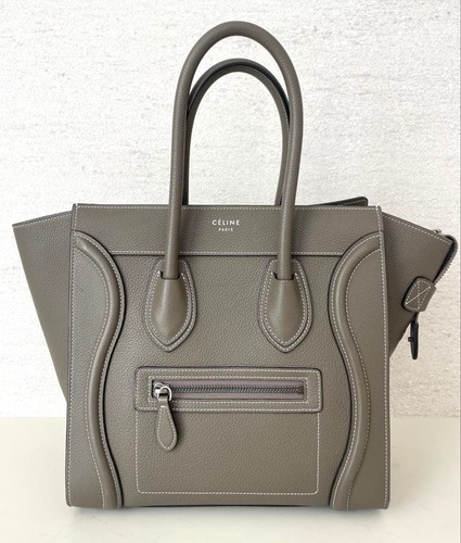 CÉLINE Luggage Micro Souris Greige Old Logo Crossbody Bag