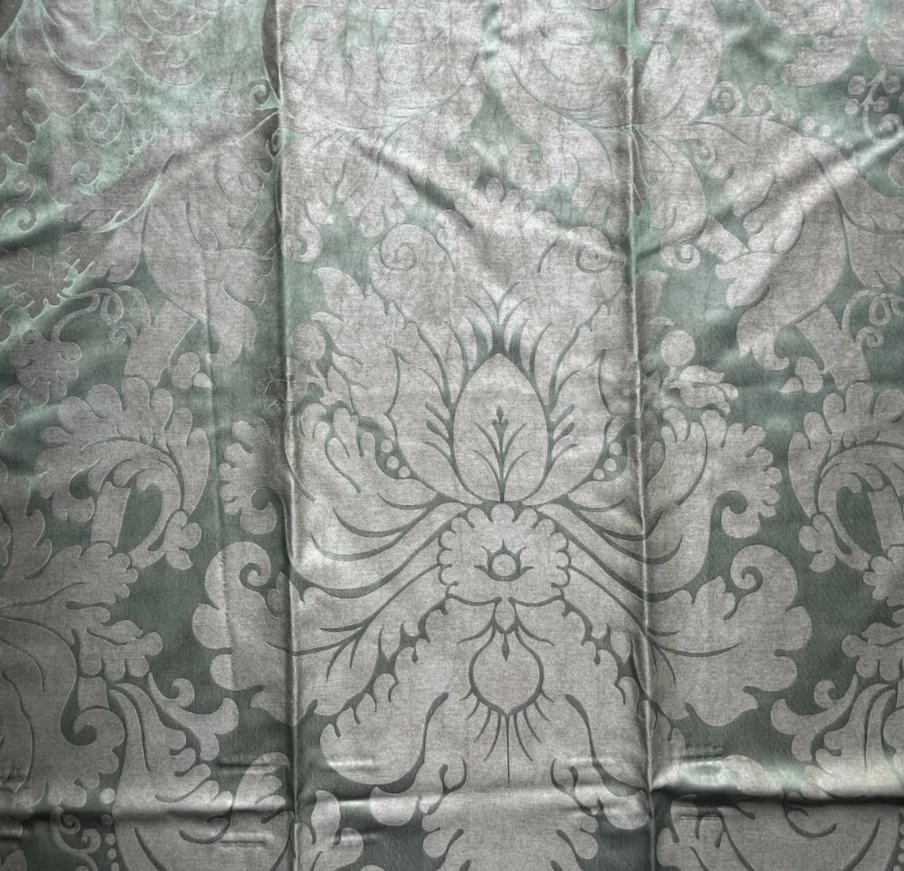 Bassanio Damask Faded Rosemary Italy  Designer  Fabric Remnant 24"x24" - Image 3 of 3