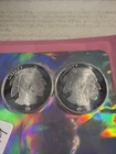 2 Coins ,1 Troy Ounce - .999 Fine Silver - Buffalo Liberty Round BU- Pair