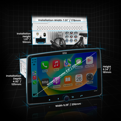 Estéreo para automóvil BOSS Audio Systems BCPA9 9"" - CarPlay, Android, sin DVD, multicolor - Imagen 4 de 5
