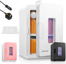 Mini Fridge 15L/21 Cans Mini Fridge for Bedroom, AC+12V DC Power Small Fridge fo