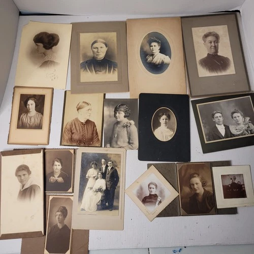 Antique/Vintage Photos Men Women and Children Lot of 16 Photographs