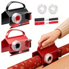 2-In-1 Wrapping Paper Cutter & Tape Dispenser, with 4 Tapes & 2 Blades 