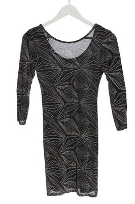 SISTERS POINT Minikleid Damen Kleid Gr. DE 36 schwarz-hellgrau Party-Look
