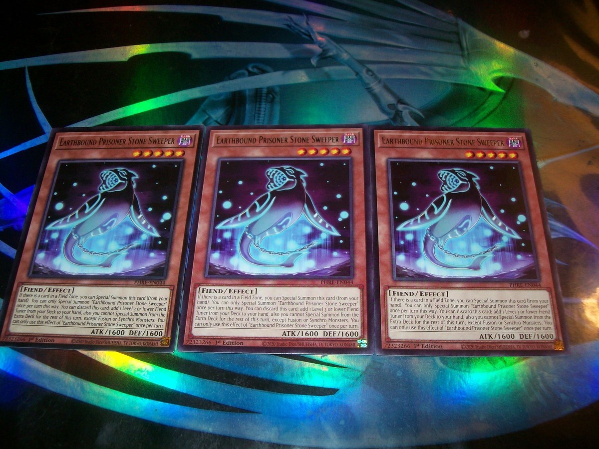 3x Earthbound Prisoner Stone Sweeper 1st Edition Rare PHRE-EN044