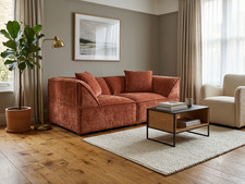Luxury 2 Seater Velvet Fabric Couch Sofa Armchair with 2 Pillows Living Room