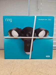 Ring Floodlight Cam Plus Wired in Black Hardwired 2.4GHz New & Sealed
