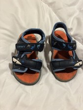 Carter's Kids Shark Sandals - Navy and Orange size 6- straps