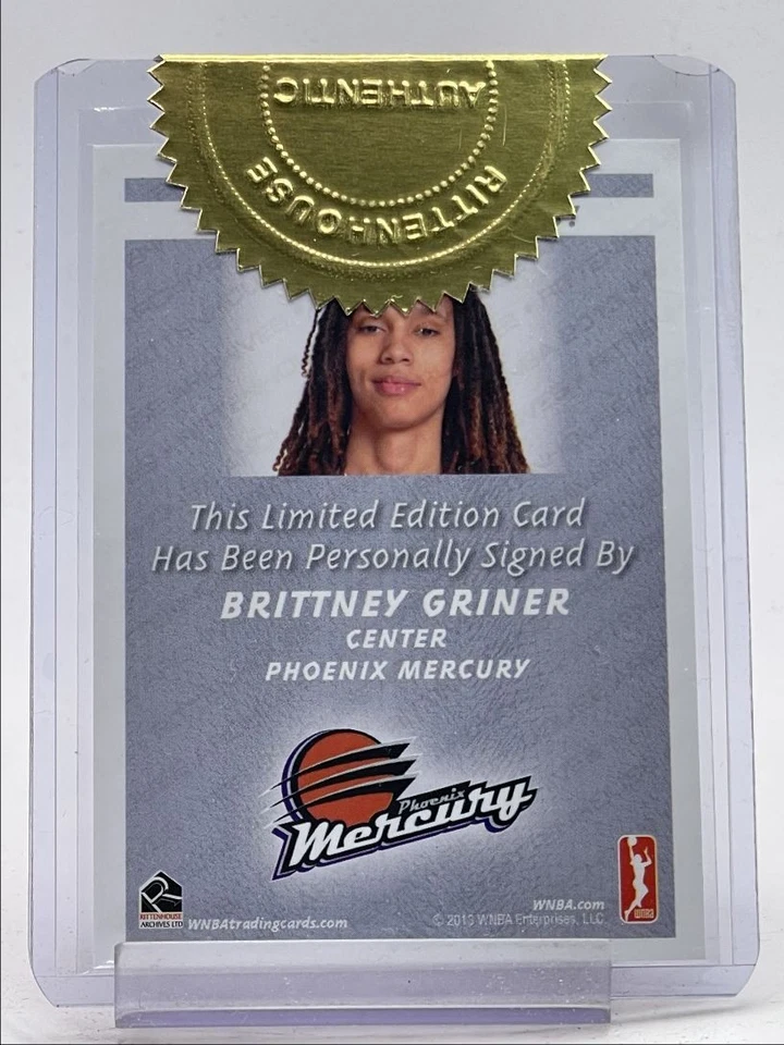 BRITTNEY GRINER 2013-14 RITTENHOUSE WNBA ROOKIE AUTOGRAPH RC AUTO Q4762 - Image 2 of 2