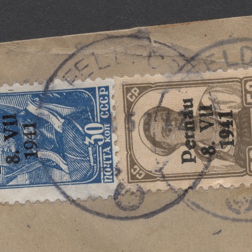 1942 ALEMANIA OCC ESTONIA CUBIERTA PERNAU FIELDPOST ÚNICO CORRECTO USADO POSTAL RRR - Imagen 10 de 16