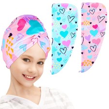 Microfiber Hair Towel Wrap for Kid Rapid Drying Towel Absorbent Hair Turbans ...