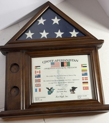 Operation Enduring Freedom Flag Display Case with Certificate Flag Sept 11th