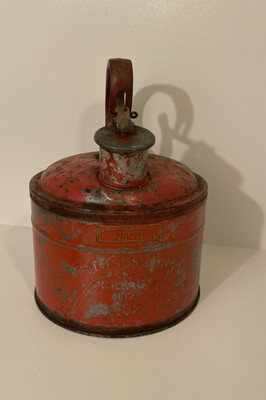 Vintage rot Metall Sicherheit Benzin/Kraftstoff Kanister Versicherer Laboratorien