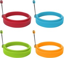 Food Grade Silicone Egg Rings, Multicolor, Egg Ring Molds for Cooking, Fried Egg