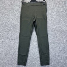 H&M Slacks Trousers UK10 Ankle Length Regular Waist Dark Khaki Women’s New BNWT