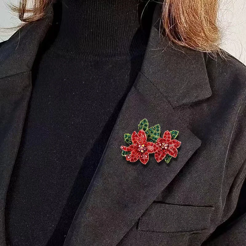 Broche prendedor/colgante bolsa de oro con diamantes de imitación de cristal de Navidad- Foto 3 de 4