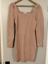 Express X Negin Mirsalehi Fitted Puff Sleeve Sweater Dress Medium New With Tag