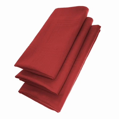 Gariella 3er Set Muster Stoffservietten Servietten 45cm 100% Baumwolle Weinrot - Bild 1 von 4