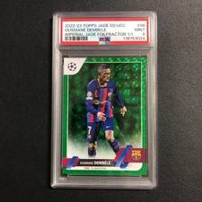 2022-23 Topps UEFA UCC Jade Ousmane Dembele Imperial Jade Foilfractor 1/1 PSA 9