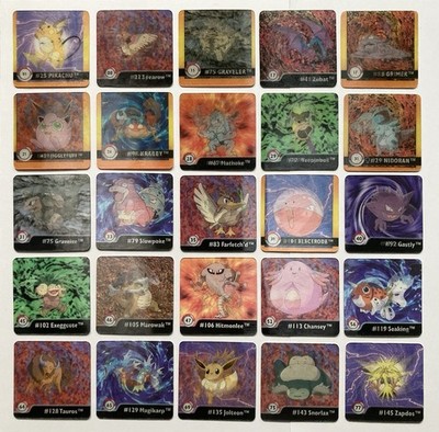 Set 25 Lenticular Karten POKÉMON ACTION FLIPZ ArtBox - First Edition ONE 1999+