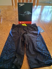 NEW Speedo Jammer Swimsuit Youth 26 Black Blue Race Maze Competition NWT 49