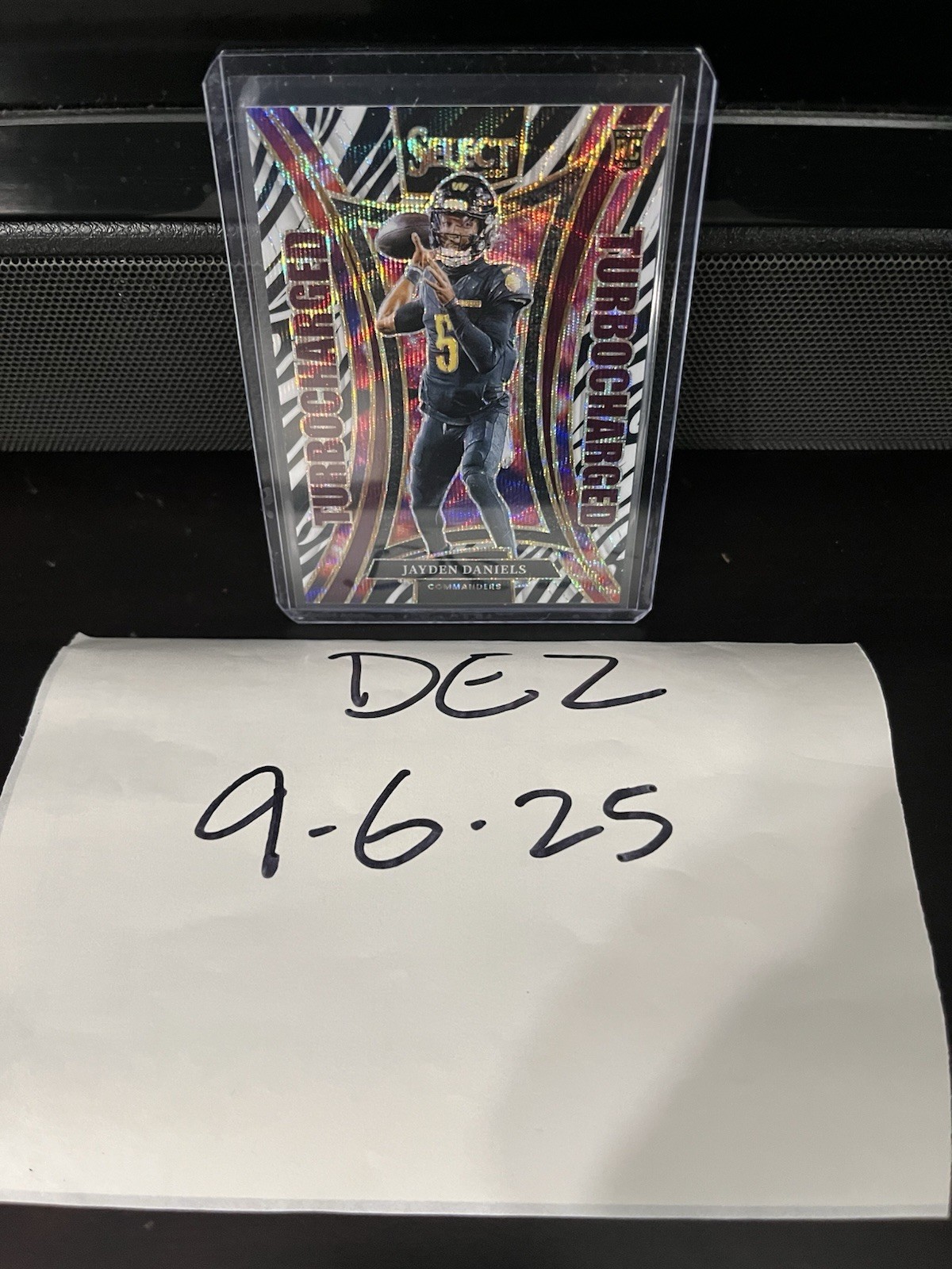 Jayden Daniels Panini Select Turbocharged #12 Zebra Prizm