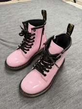 Dr. Martens 1460 J Pink Patent Leather Boots Youth US 12 Side Zip