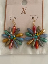 Daisy Flower Multicolor Dangle Earrings