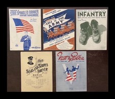 Patriotic Piano Sheet Music Vintage Military WW2 Art Decor Irving Berlin Sousa 