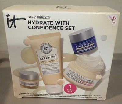 IT Cosmetics Your Ultimate Hydrate with Confidence Set Cream Cleanser Eye NEW  