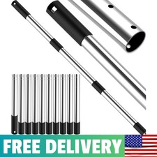 Pool Pole Telescopic 12 Ft Heavy Duty, Professional Adjustable Stainless Steel S
