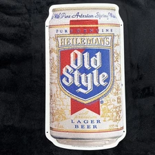 Vintage 1991 Heilemans Old Style Lager Beer Tin Beer Can Sign Logo Advertising