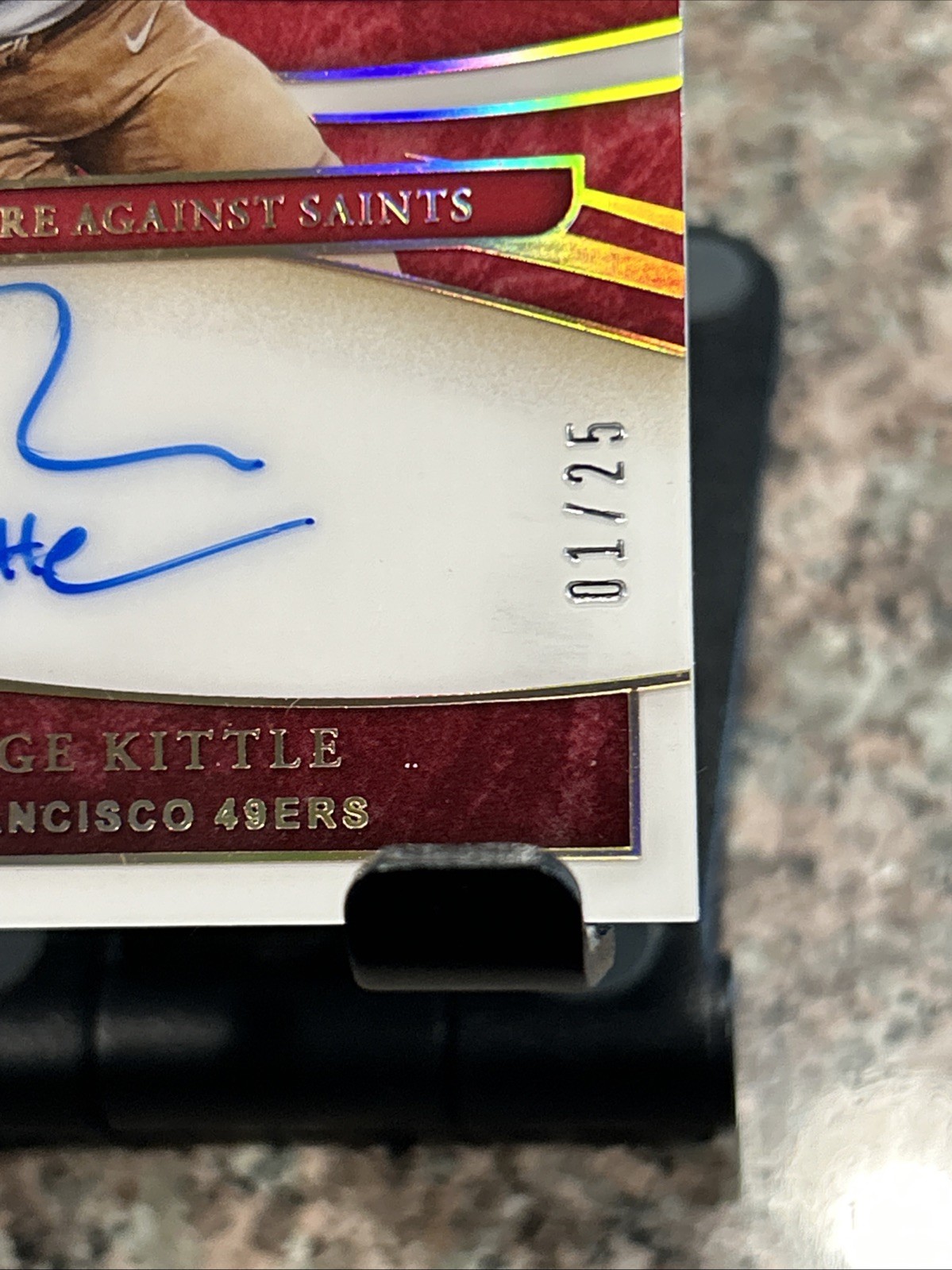 2020 Panini Immaculate Football George Kittle Moments On Card Auto /25 SF 49ers view 9