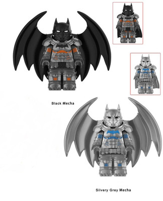 Batman Mecha Black Gray Suit Custom Buildable bricks (1''-2'')  figures blocks NIP
