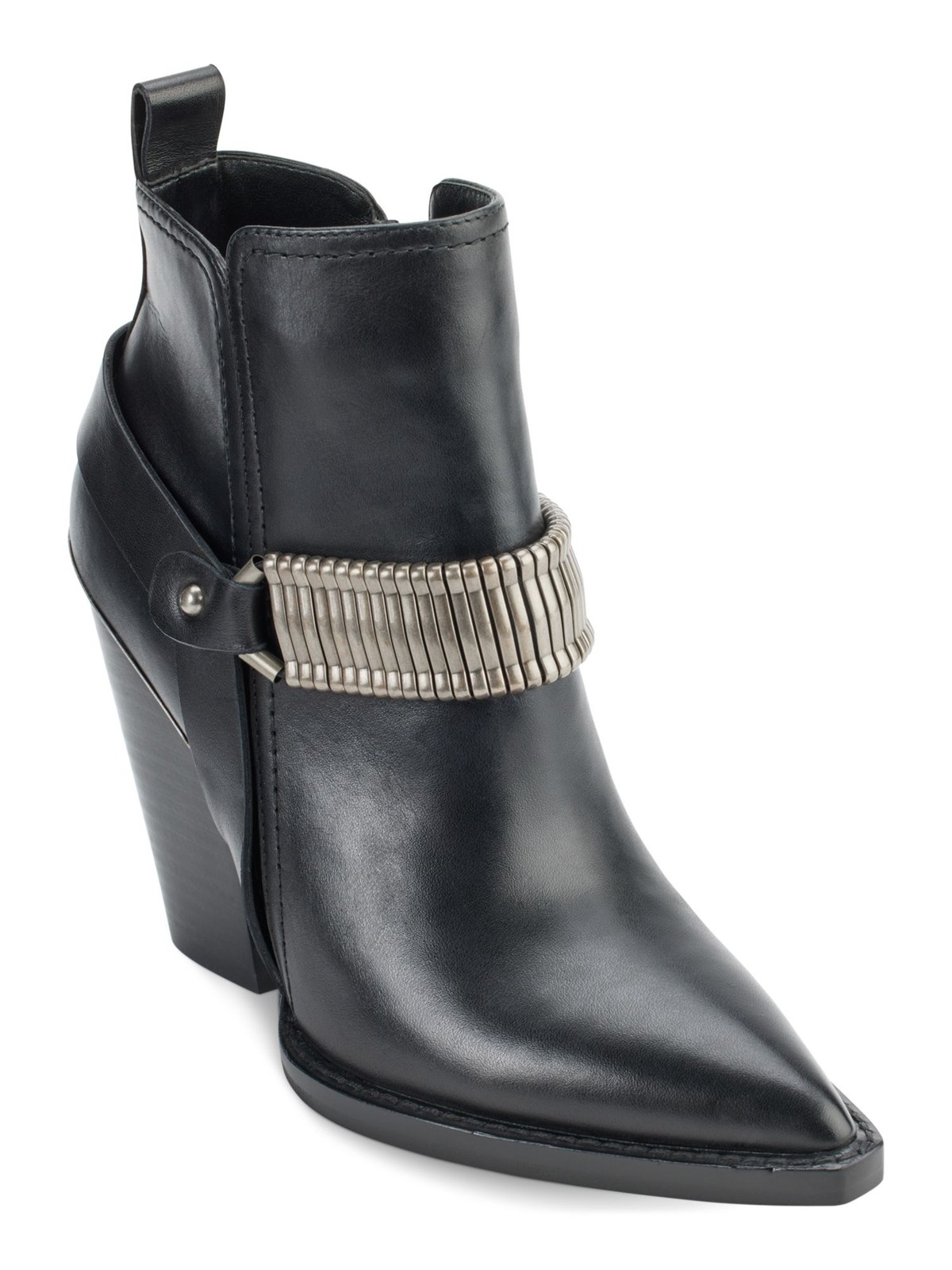 DKNY Womens Black Strap Pull Tab Tizz Pointed Toe Block Heel Booties 5 M 15990₽