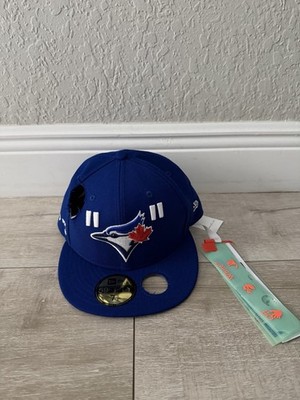 Off White X New Era Toronto Blue Jays MLB Fitted Cap Virgil Abloh NWT Sz  7 1/2