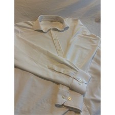 Hart Schaffner Marx White Textured Long-Sleeve Dress Shirt Size L