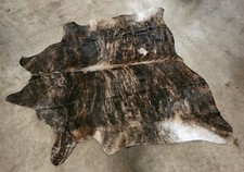XL PREMIUM Brindle BRAZILIAN Cowhide Area Rug Leather Cow Hide Skin 83" X 76"