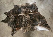 XL PREMIUM Brindle BRAZILIAN Cowhide Area Rug Leather Cow Hide Skin  83" X 76"