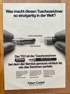 Faber-Castell Tuschezeichner TG1 Original 1982 Vintage Advert Werbung Reklame