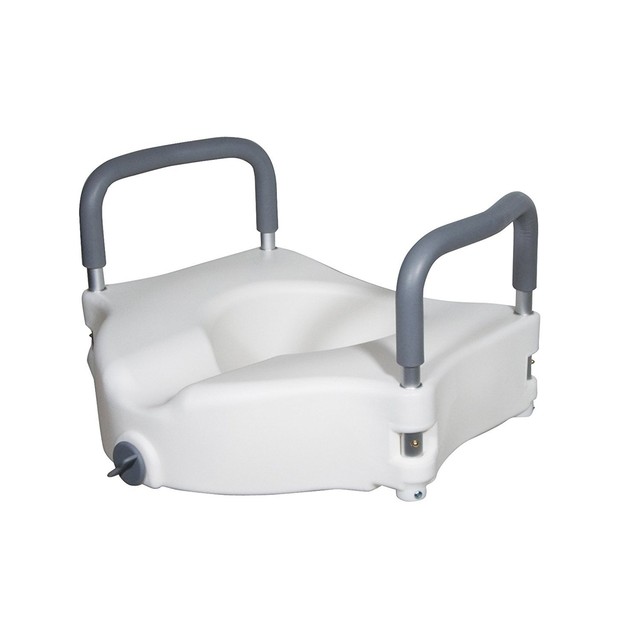 Handicapped Toilet Seat Raised Handles Assisted Commode Potty Transfer
