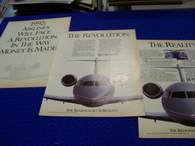 1992 CANADAIR REGIONAL JET ''A REVOLUTION''..3-PAGE ORIGINAL SALES AD (928LL)